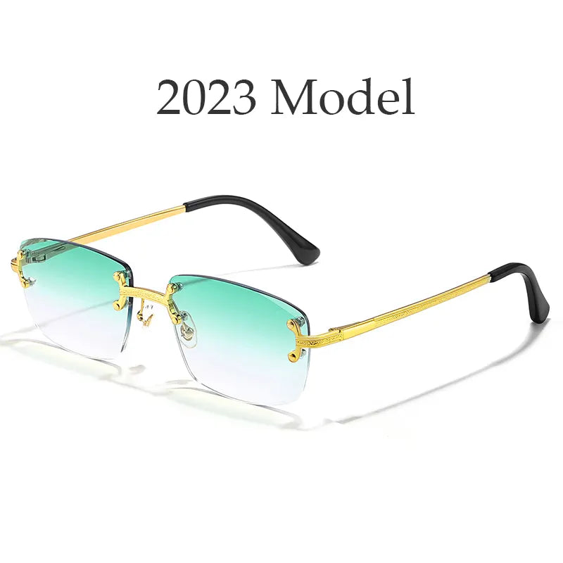 HBK 2022 Fashion Rimless BBC Glasses Frames Luxury Frameless sunglasses