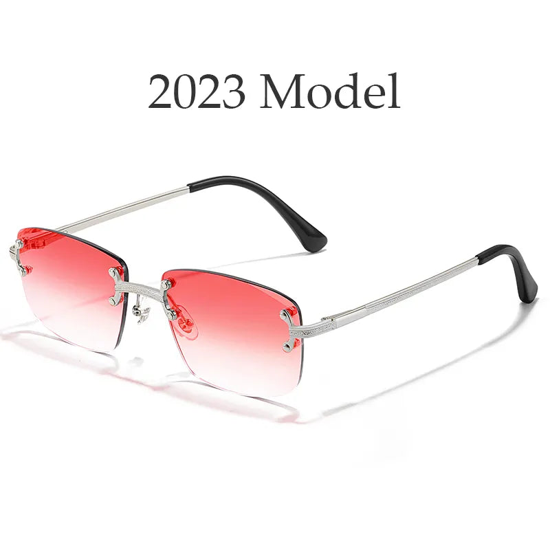 HBK 2022 Fashion Rimless BBC Glasses Frames Luxury Frameless sunglasses