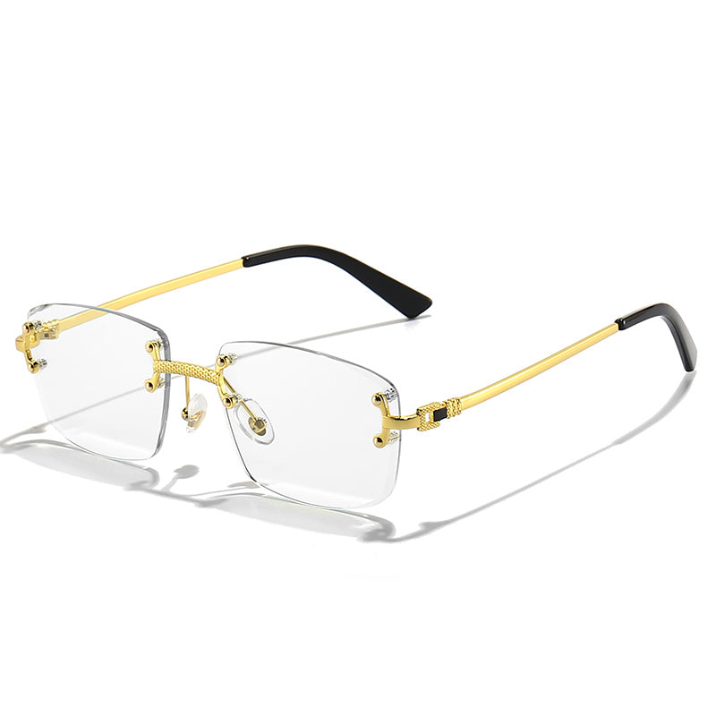 HBK 2022 Fashion Rimless BBC Glasses Frames Luxury Frameless sunglasses