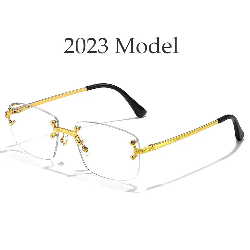 HBK 2022 Fashion Rimless BBC Glasses Frames Luxury Frameless sunglasses